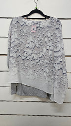 Whistle Grey Sleeveless Chiffon Overlay with Cotton T-Shirt Underneath - 12