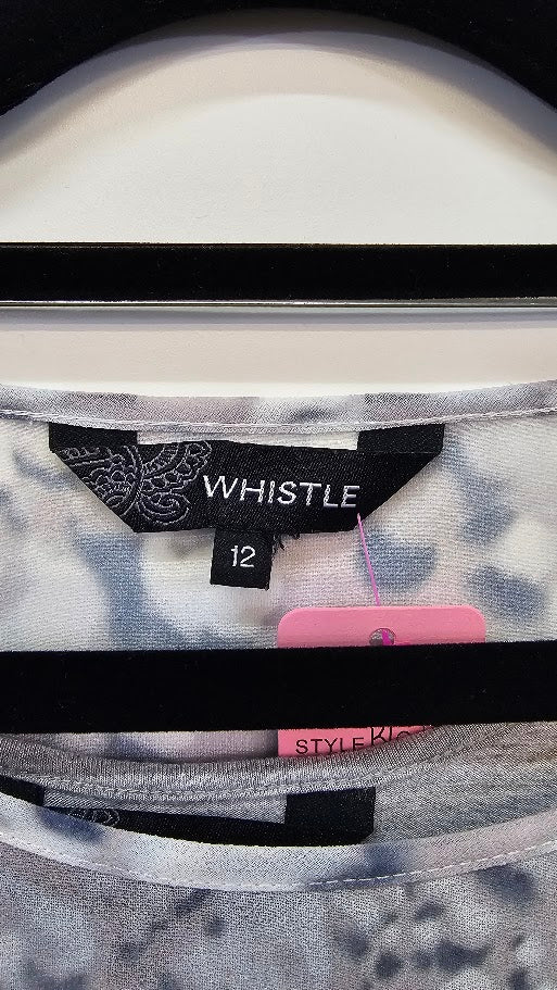 Whistle Grey Sleeveless Chiffon Overlay with Cotton T-Shirt Underneath - 12