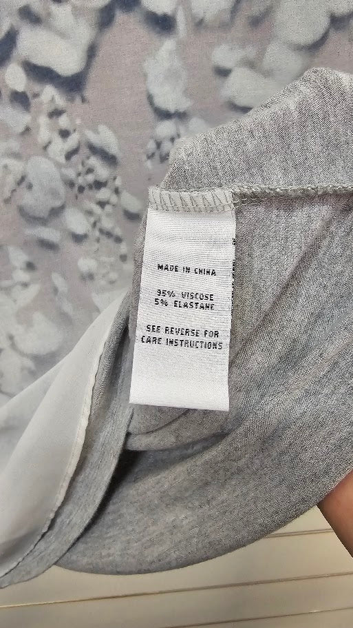 Whistle Grey Sleeveless Chiffon Overlay with Cotton T-Shirt Underneath - 12