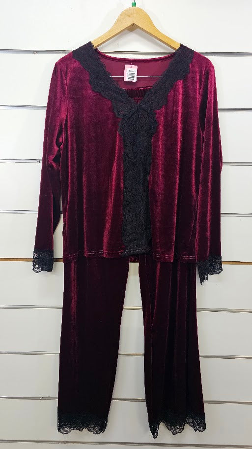 Bazzlozz Maroon Velvet Set - XL