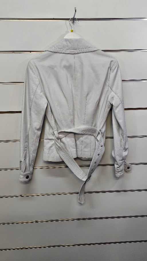 Essdue White Leather Jacket - M