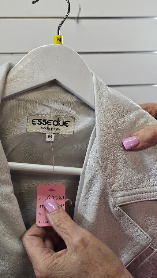 Essdue White Leather Jacket - M