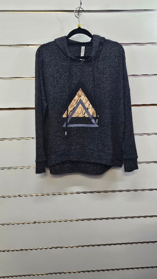 Anthem Dark Grey Hooded Jumper with Triangle Decal - MED