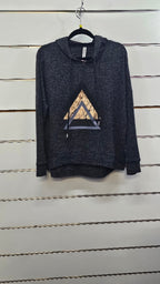 Anthem Dark Grey Hooded Jumper with Triangle Decal - MED