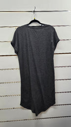 Anthem Grey Gold Dots Short Sleeve Knit Dress - MED