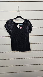 Jetblonde Black S/S Top with Sequins - 10