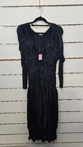 Issy Mayake Black L/S Pleated and Ruched Maxi Dress - 3