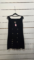 Rosaria Hall Black Sleeveless Dress with Buttons - 12