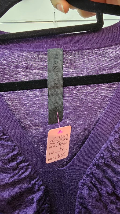 Marilyn Seyb Purple L/S Dress - 10