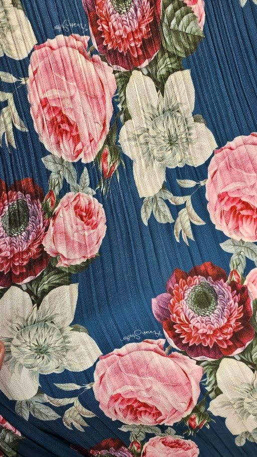 Annah Stretton Teal Floral Layered Dress Short Sleeve - M