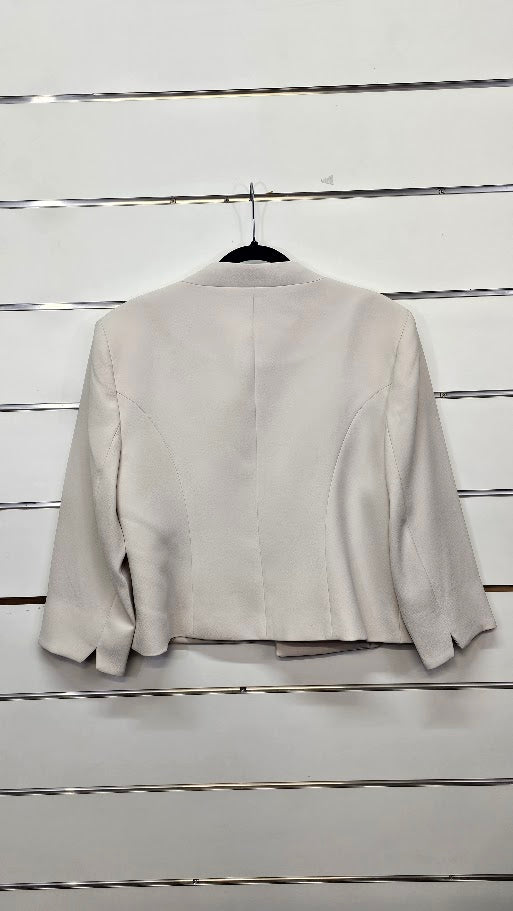Jacqui E Cream 3/4 Sleeve Dress Jacket - 16