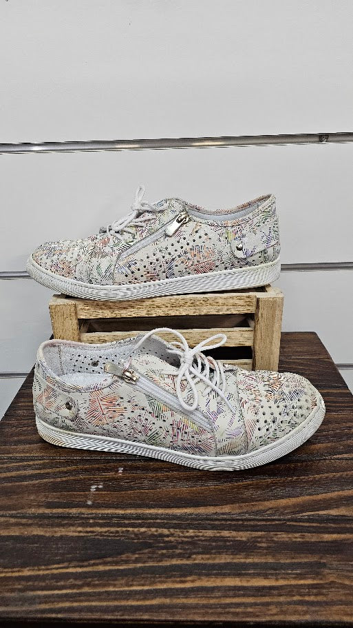 Cabello Comfort Cream/Floral Sneaker - 39