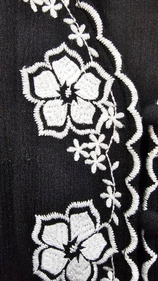 Paper Scissors Black Dress with White Flowers - 14