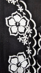 Paper Scissors Black Dress with White Flowers - 14
