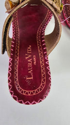 Laura Vita France Burgundy Floral Heels - 38