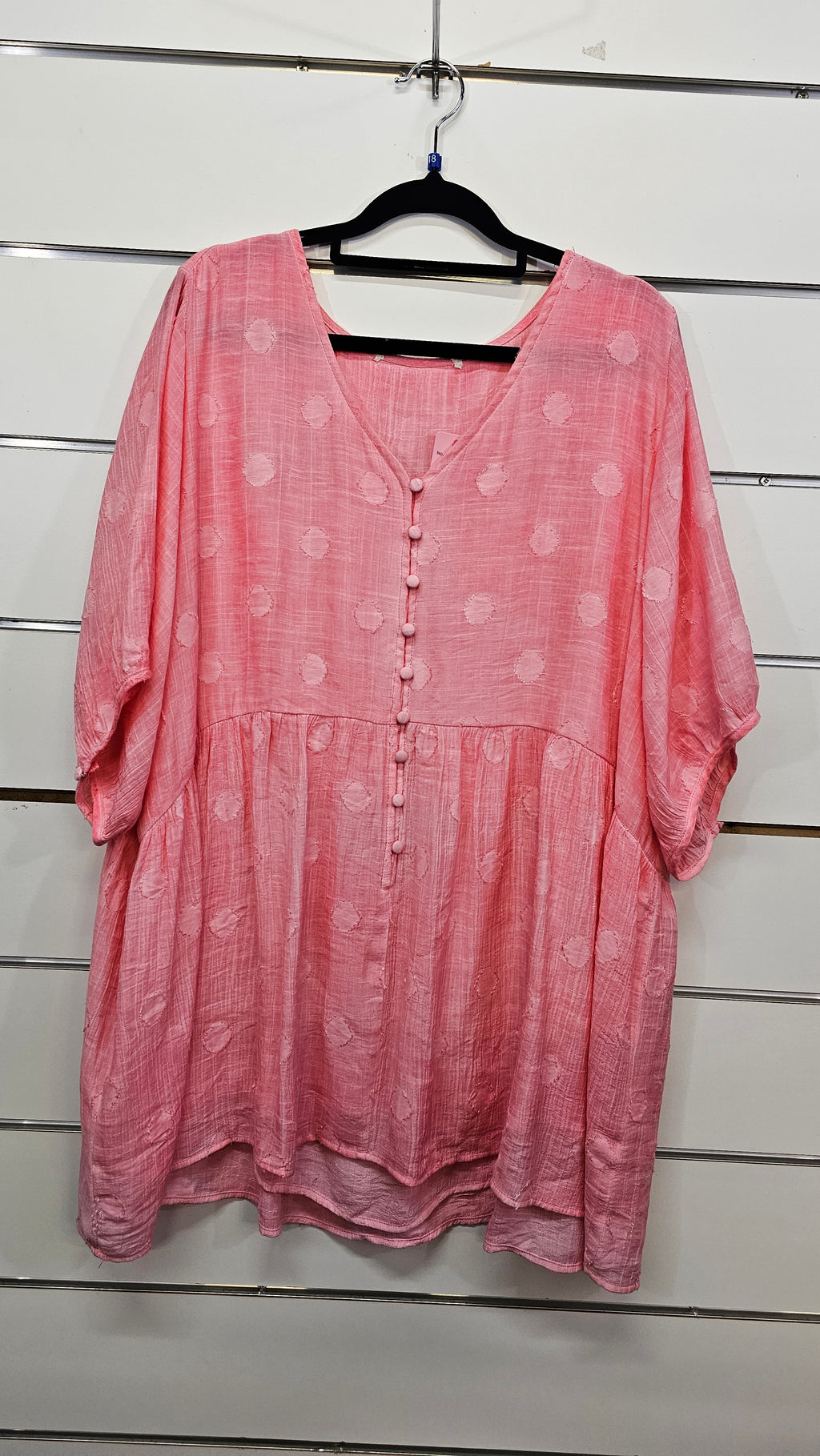 Pink V-Neck Tunic Top - 18