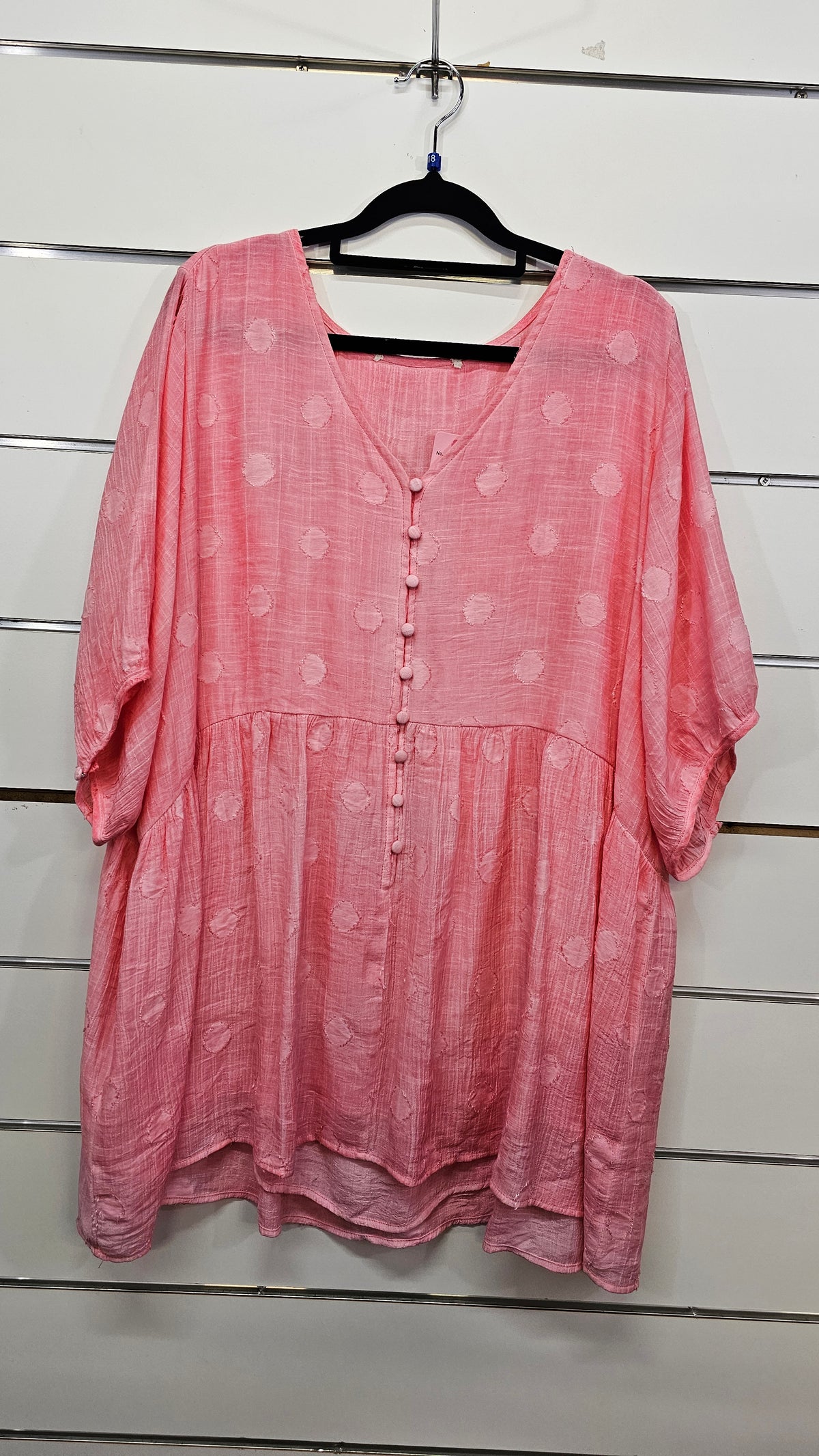 Pink V-Neck Tunic Top - 18