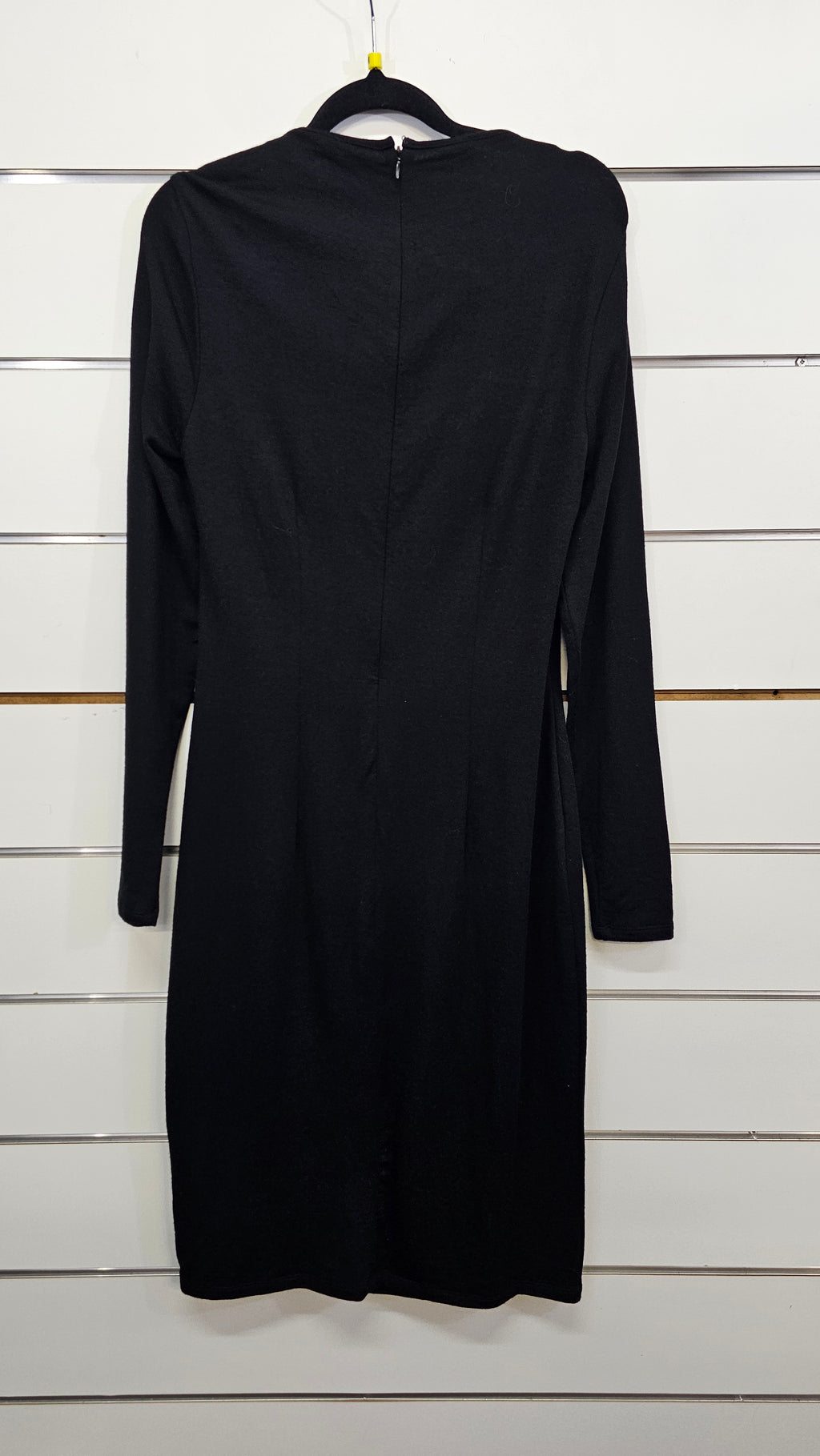 Paula Ryan, Black, Cotton Dress with Detailed Neckline & Long Sleeves – M