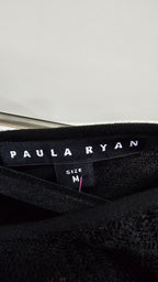 Paula Ryan, Black, Cotton Dress with Detailed Neckline & Long Sleeves – M