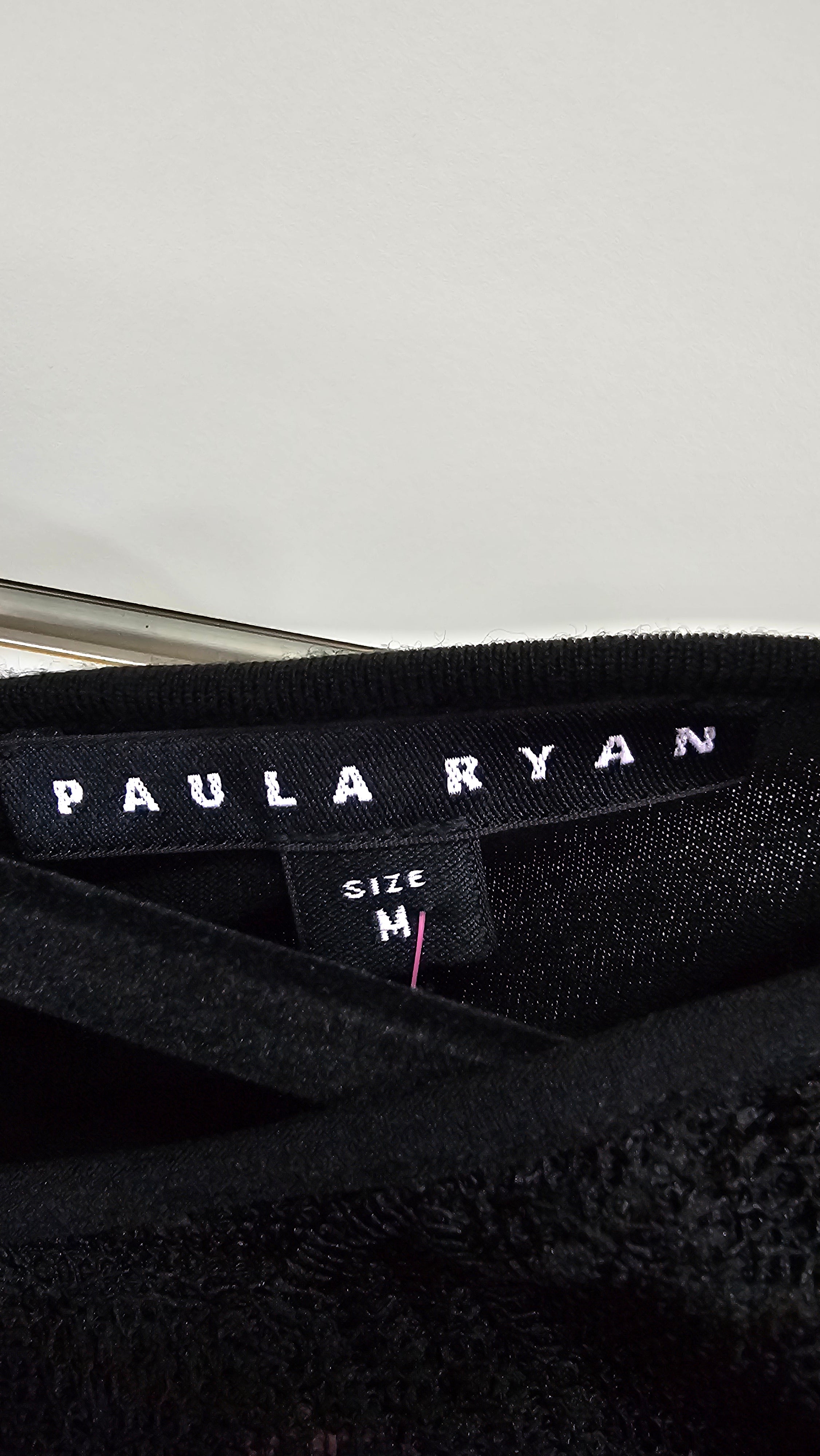 Paula Ryan, Black, Cotton Dress with Detailed Neckline & Long Sleeves – M