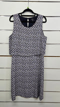 Max, Black/White, Sleeveless Double Layer Pencil Dress – 12