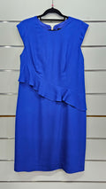 Verge, Royal Blue, Cap Sleeve Pencil Dress with Front Frill – 10