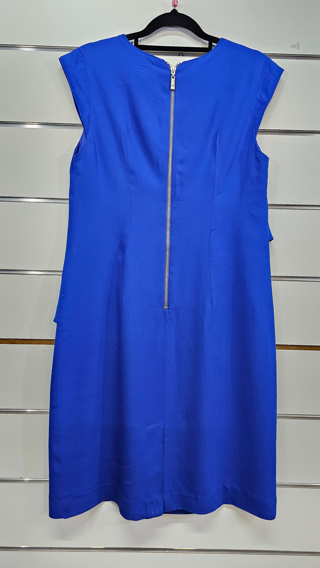Verge, Royal Blue, Cap Sleeve Pencil Dress with Front Frill – 10