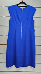 Verge, Royal Blue, Cap Sleeve Pencil Dress with Front Frill – 10