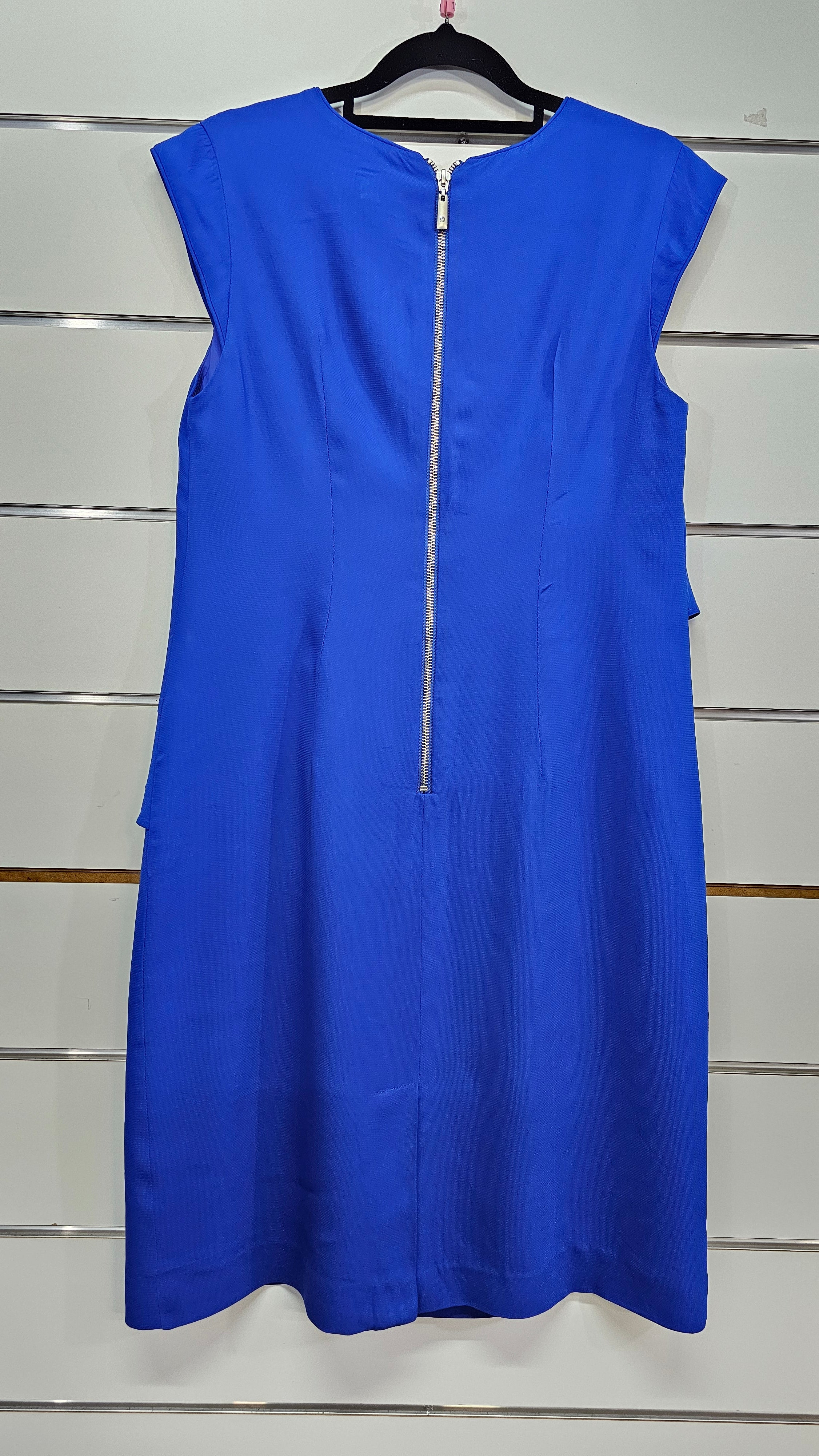 Verge, Royal Blue, Cap Sleeve Pencil Dress with Front Frill – 10