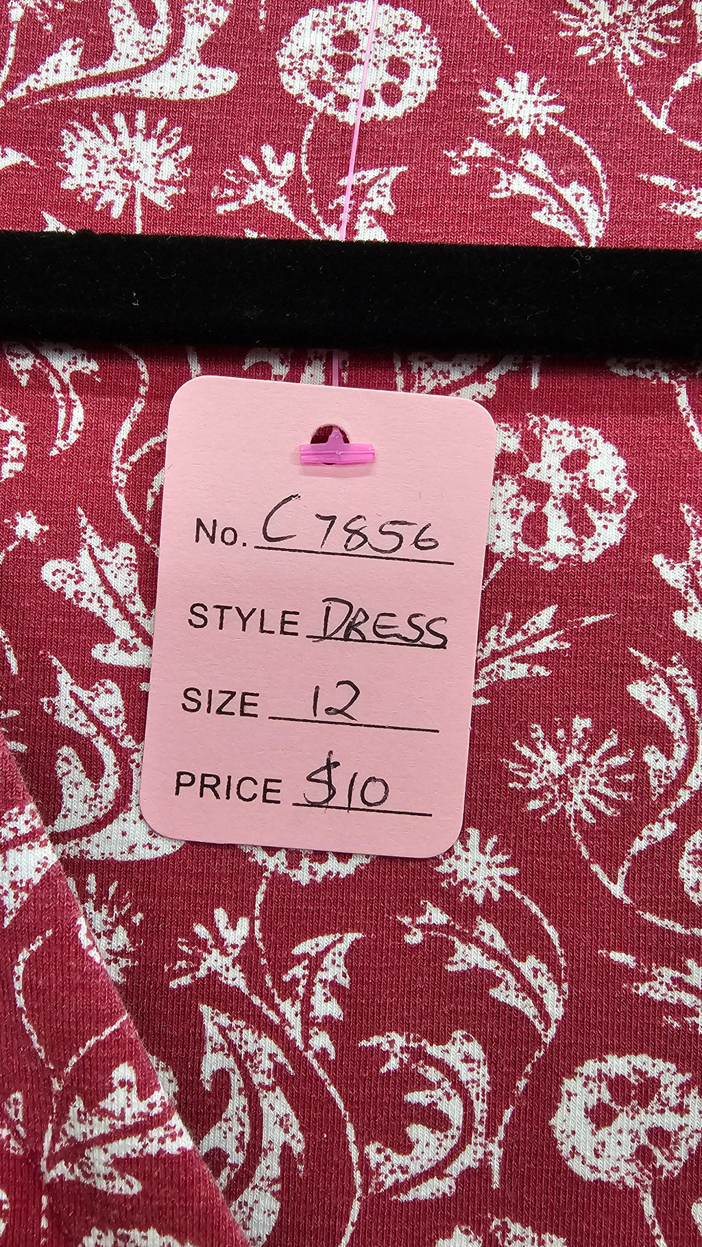 Country to Coast, Plum/White Floral, V-Neck Wrap Dress with Waist Tie & Short Sleeves – 12