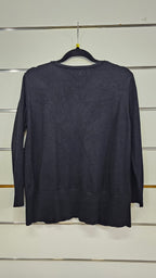 Oliver Black, Black, 3/4 Sleeve Knit Cardigan with Button Front – M