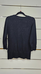 Max, Black, Knit Cardigan with Button Front, 3/4 Sleeve – S