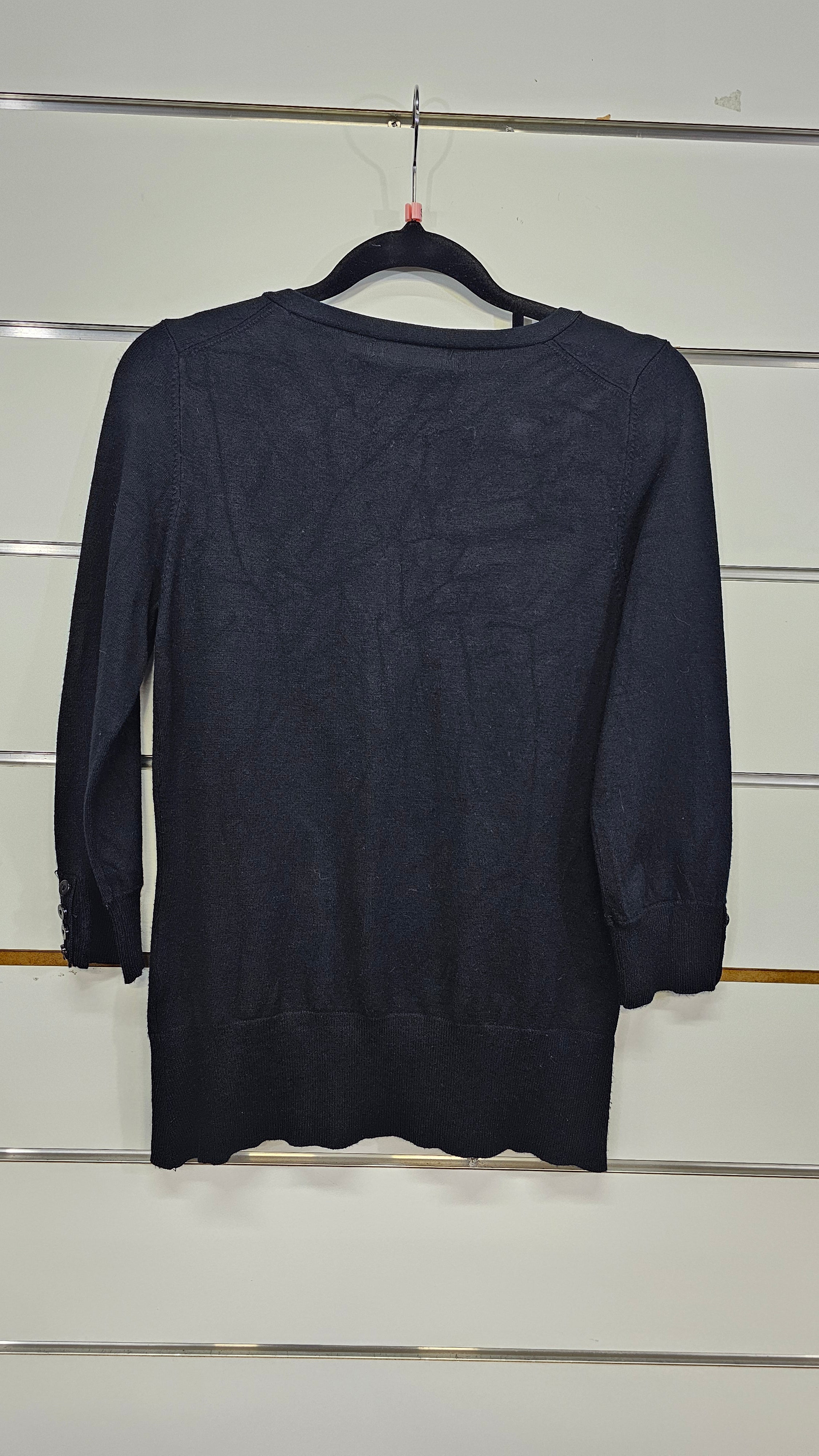 Max, Black, Knit Cardigan with Button Front, 3/4 Sleeve – S