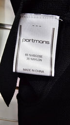 Portmans, Black, Zip Front Jacket with Peplum Bottom – S