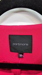 Portmans, Hot Pink, Fully Lined Peplum Jacket with Silver Zips, 3/4 Sleeve – 10