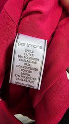 Portmans, Hot Pink, Fully Lined Peplum Jacket with Silver Zips, 3/4 Sleeve – 10