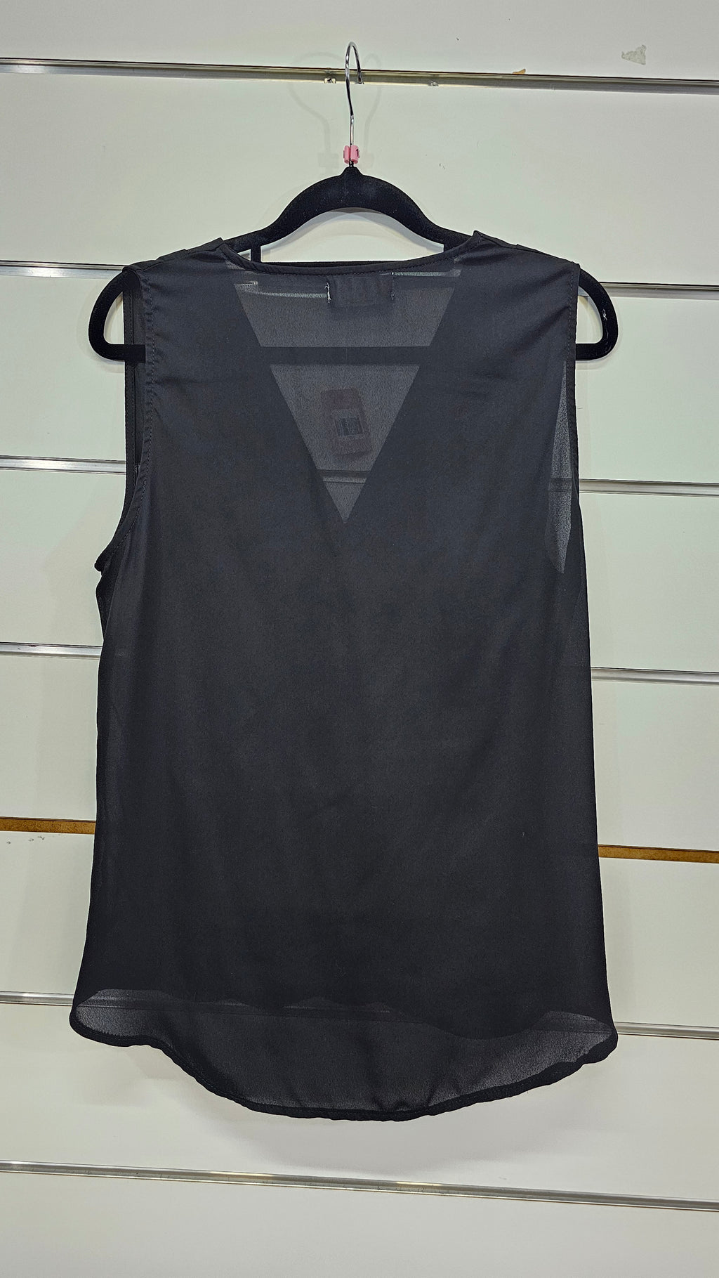 Mirrou, Black, Chiffon V-Neck Layer Front Top – 10