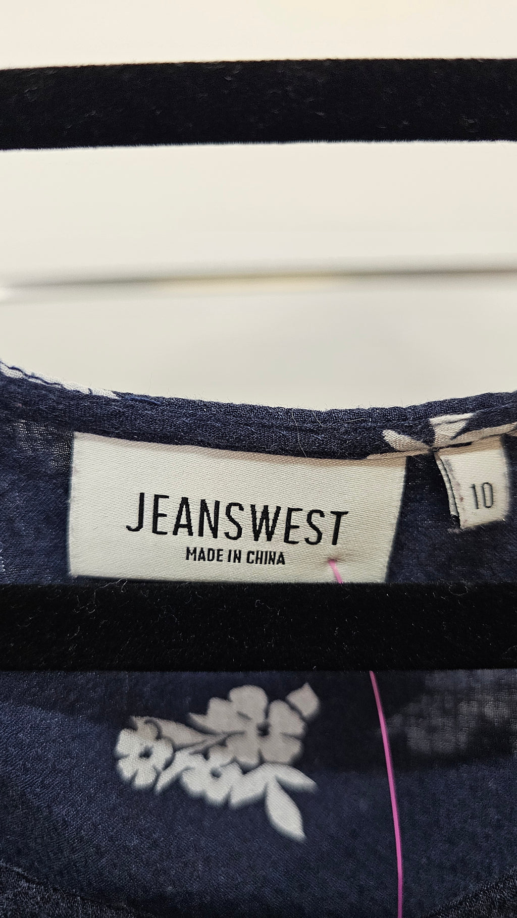 Jeans West, Navy/White, Floral Cap Sleeve Top with Ruffle Bottom – 10