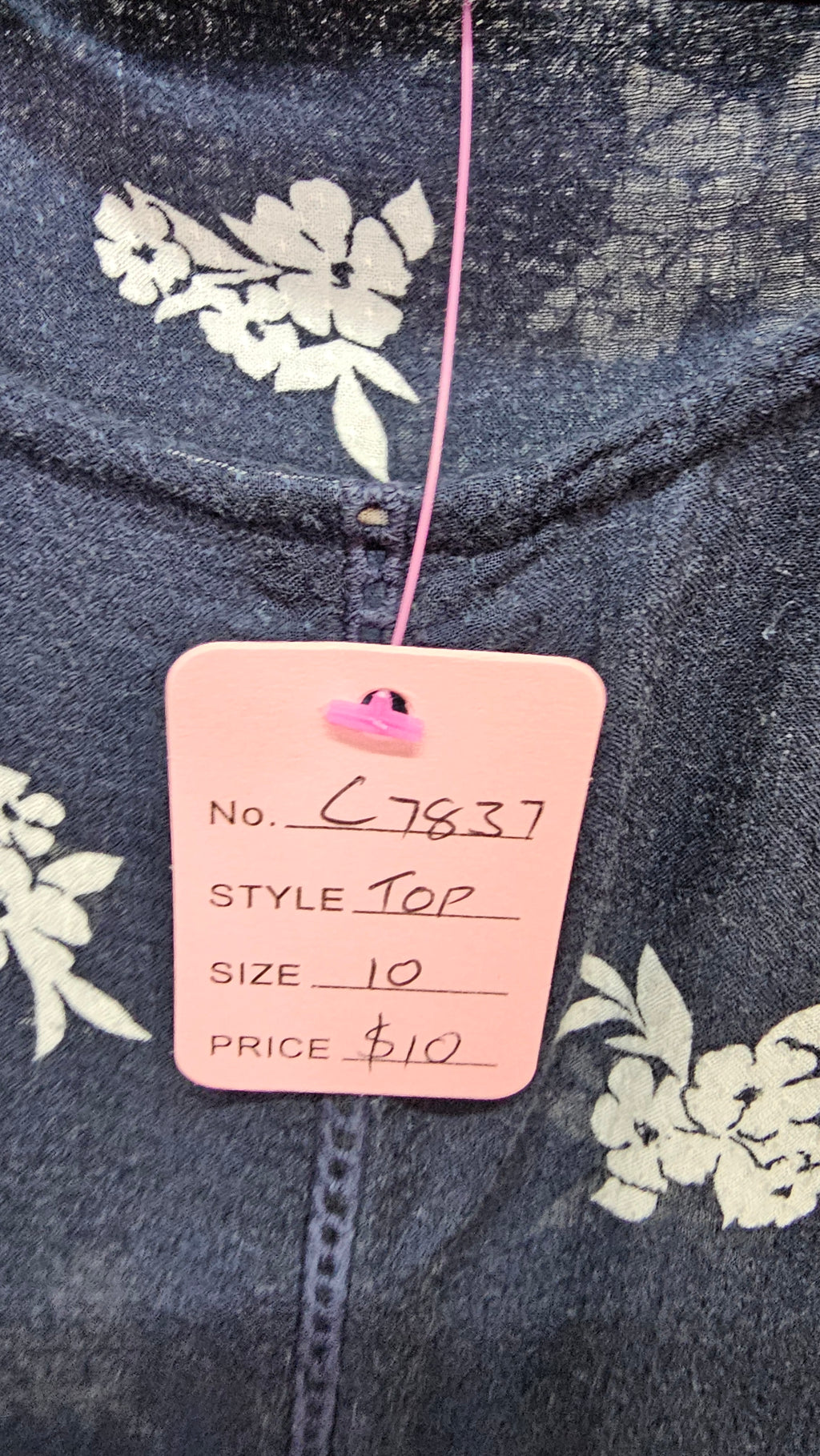 Jeans West, Navy/White, Floral Cap Sleeve Top with Ruffle Bottom – 10
