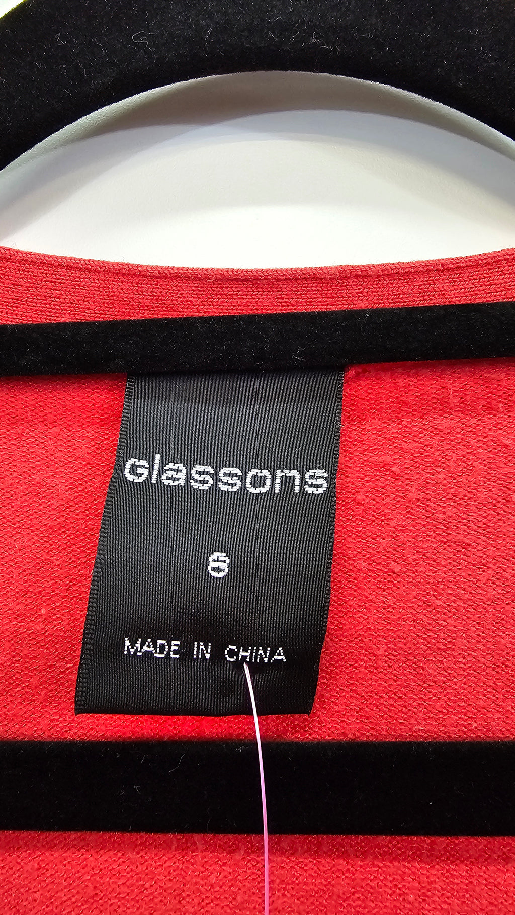 Glassons, Red, Cotton Knit Wrap Top with Cap Sleeves – 8