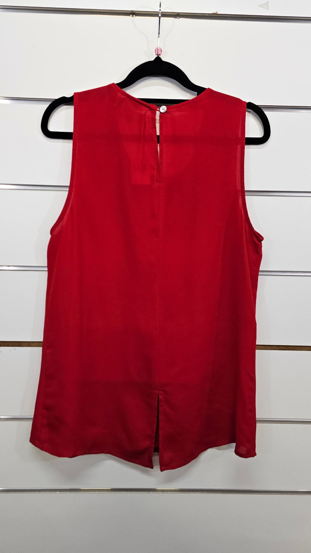 Pagani, Red, Sleeveless Chiffon Layer Front Top – 10