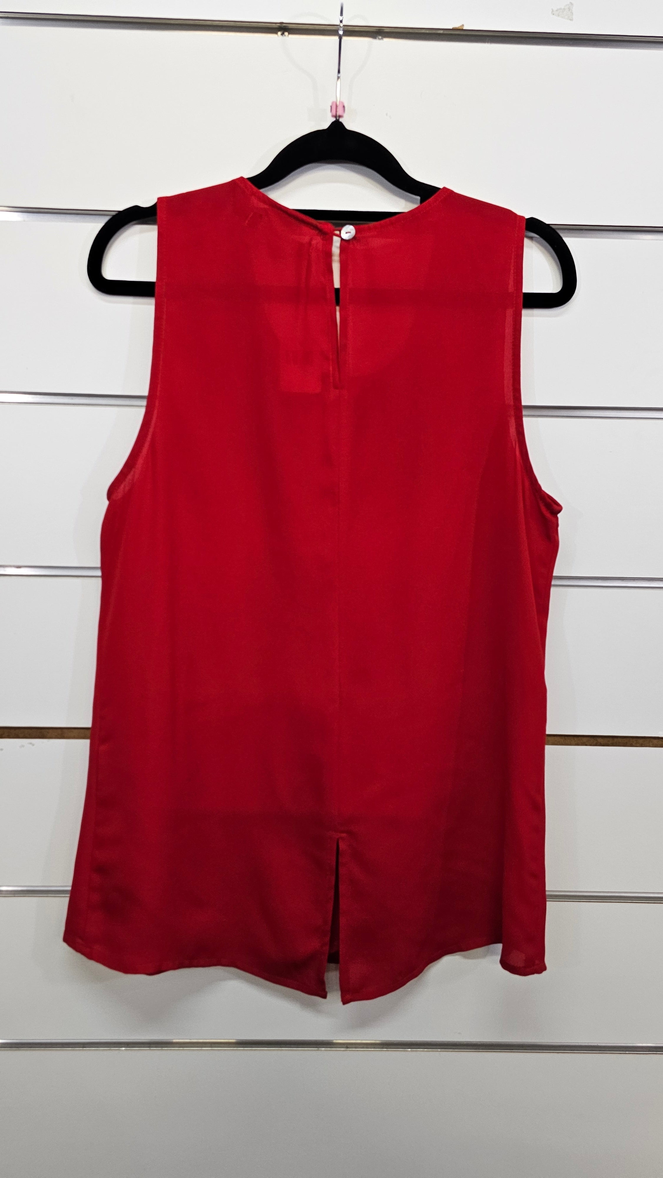 Pagani, Red, Sleeveless Chiffon Layer Front Top – 10