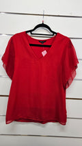 Portmans, Red, Chiffon Short Sleeve Top – S