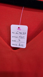 Portmans, Red, Chiffon Short Sleeve Top – S