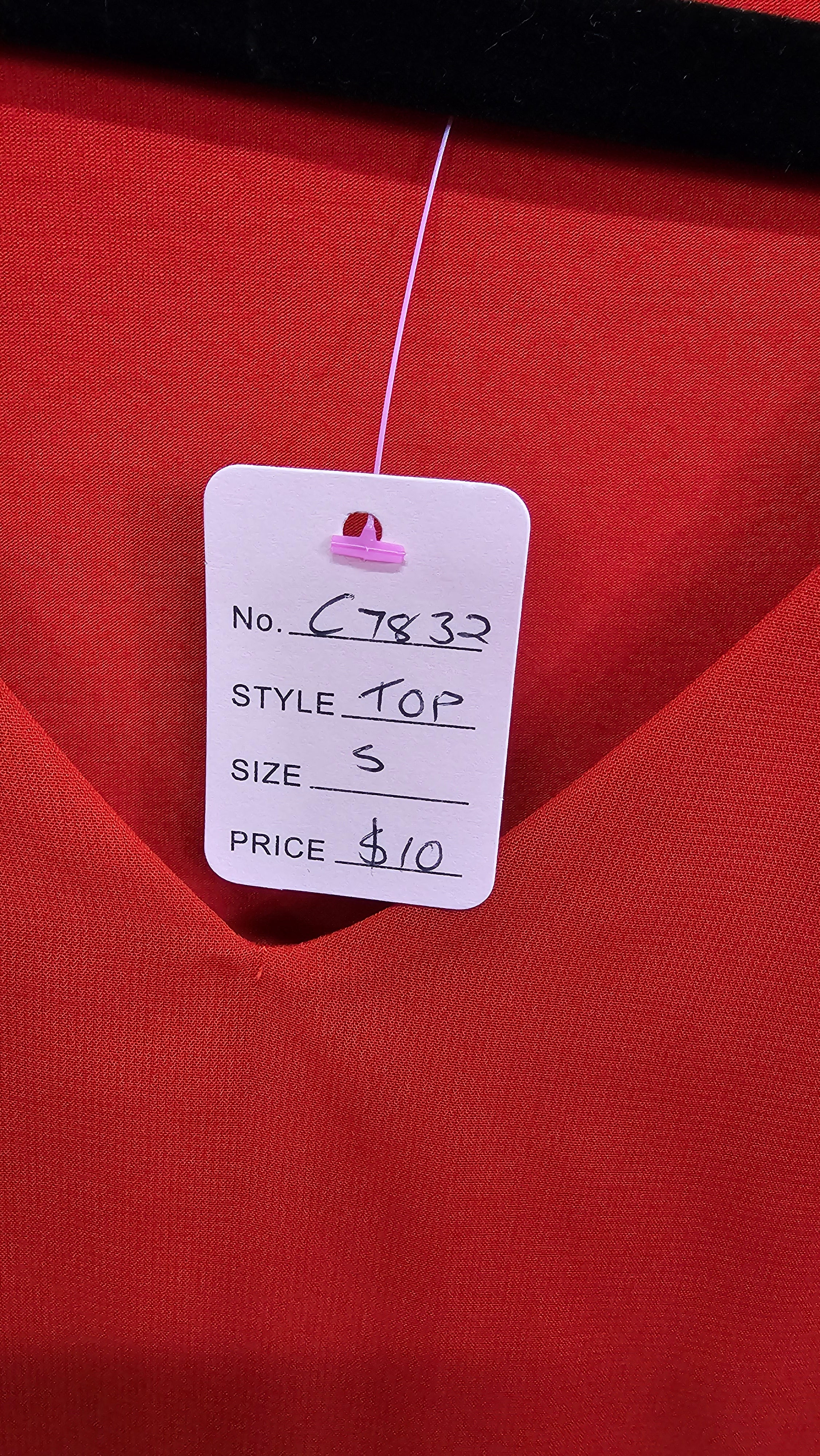 Portmans, Red, Chiffon Short Sleeve Top – S