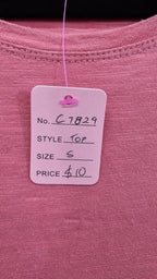 Jump, Raspberry, Long Sleeve Cotton Top with Frill Bottom – S-M