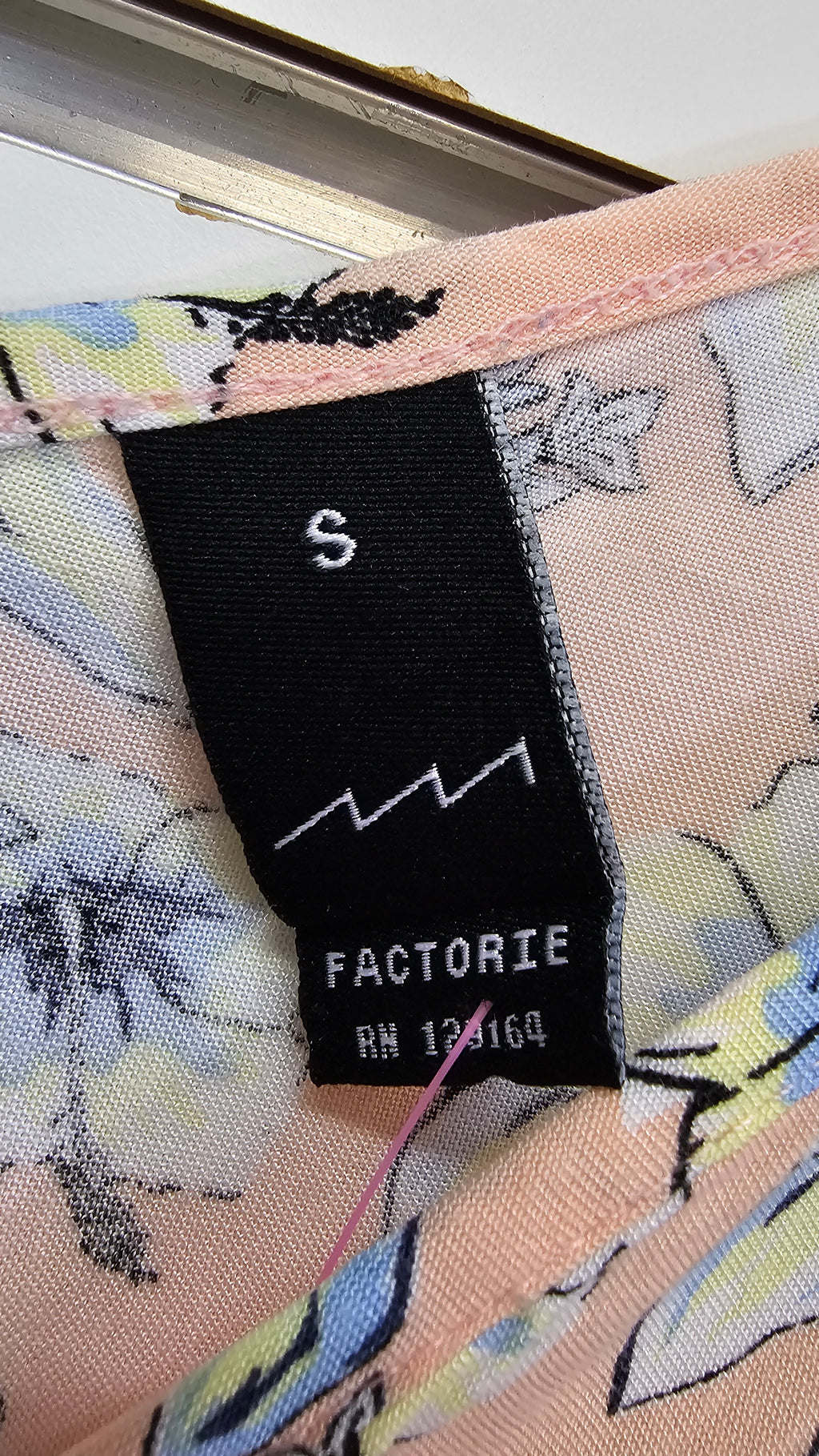 Factorie, Salmon Floral, Singlet Top with Shoestring Straps – S