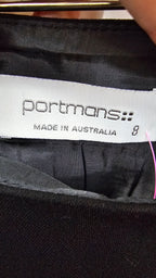 Portmans, Black, Panelled Flared Skirt with Ribbon Tie – 8