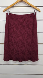 Sussan, Burgundy, Fully Lined Chiffon Floral Skirt – 10