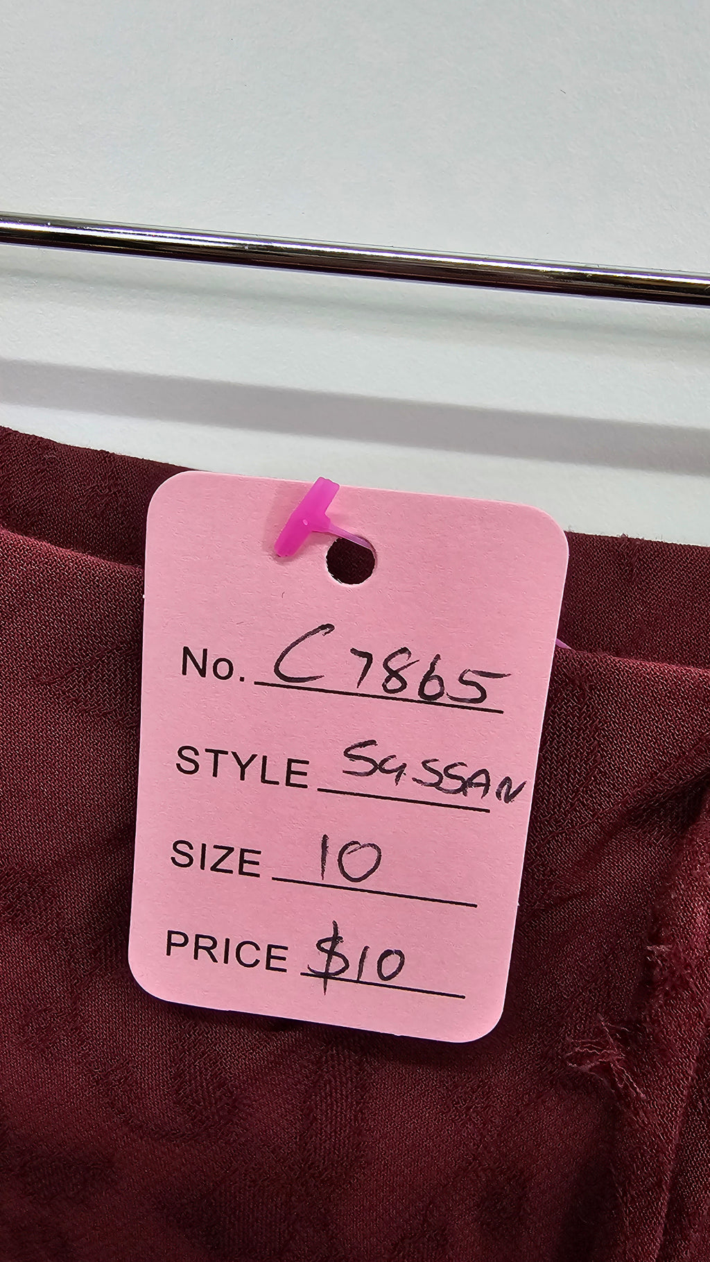 Sussan, Burgundy, Fully Lined Chiffon Floral Skirt – 10